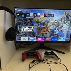 PS5/Monitor/Headset/2 Controllers