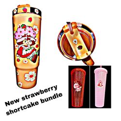 New Strawberry Shortcake Tumbler Set Of 3