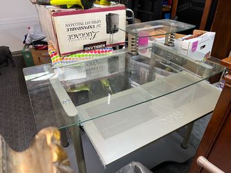 Staples Glass Top Computer Desk