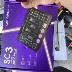 FIFINE Gaming Audio Mixer, Streaming RGB PC Mixer with XLR Microphone Interface, Individual Control, Volume Fader, Mute Button, 48V Phantom Power, for