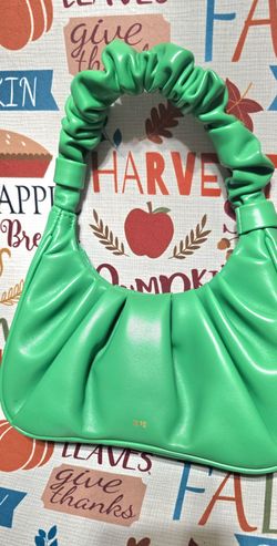 JW PEI Bright Green Ruched Handle Shoulder Bag