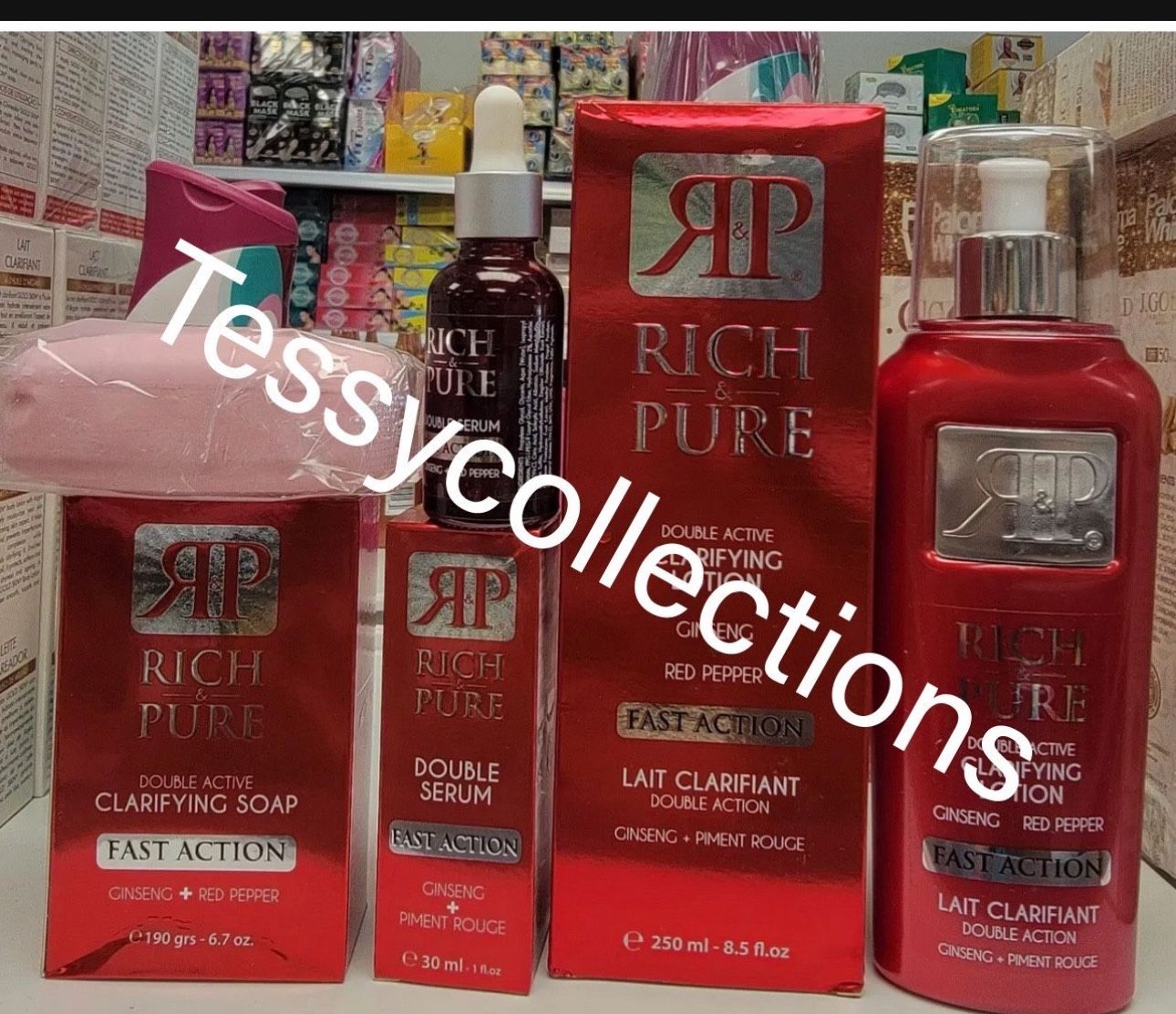 Rich & Pure Double Active Clarifying Lotion ,Soap, And Serum3 Pieces
