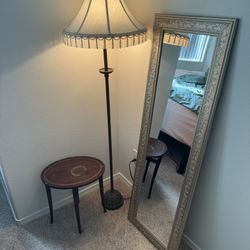 Bedroom set (torchere floor lamp, mirror, table)
