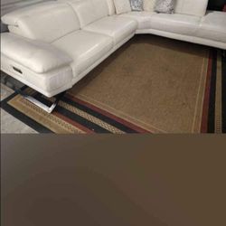 SECTIONAL GENUINE LEATHER RECLINER ELECTRIC WHITE COLOR.. DELIVERY SERVICE AVAILABLE 💥🚚💥
