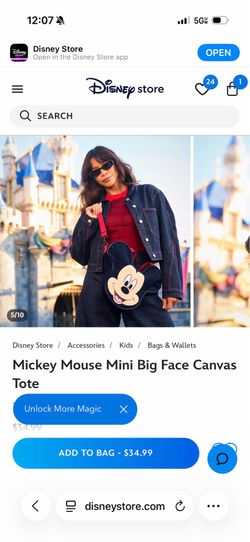 Mickey Mouse mini tote bag Disneyland new