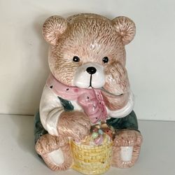 Vintage Ceramic Teddy Bear Cookie Jar Collection Decor