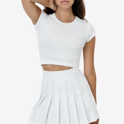 Forever 21 White Tennis Skirt Sz Large 