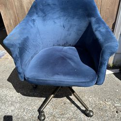 Blue Suede Office Chair