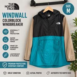 North face color block rain coat