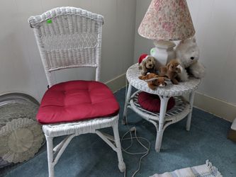 Wicker chair and table