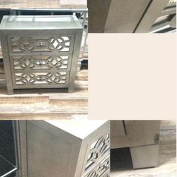 3 Drawer Silver Colored Chest 