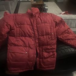 Tommy Hilfiger Burgandy  Puffy Down Jacket Men’s Large 