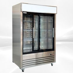NSF 54 inches Two Slide glass Door Refrigerator AKRG-13781