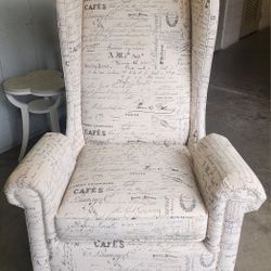 Renaissance Accent Chair in French Script