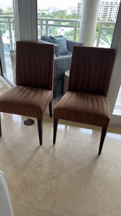 6 Suede Dining Chairs For Sale