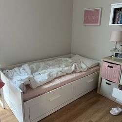 Twin White Ikea Bed ( No Mattress )