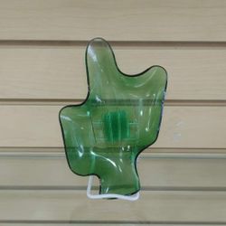 Smaller Cactus shape glass plate / Holding Tray  ( NEW ) green