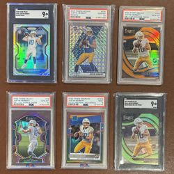Justin Herbert 2020 Panini Prizm Select Optic Mosaic PSA 10 Lot 