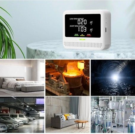 Digital Radon Detector - User-Friendly Desktop Device with HD LCD Display, 2-3 Years of Battery Life on 6-Hour Charge, 10-Year Sensor Lifespan, Perfec