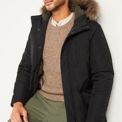 Old Navy Hooded Faux-Fur Trim Parka Coat for Men