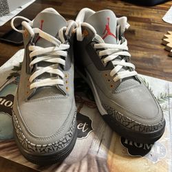 Jordan Retro 3 Cool Greys Wore Once $220