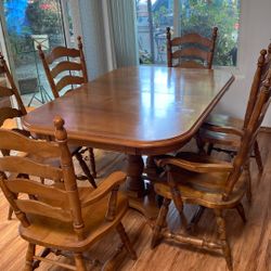 Dining Table Solid Wood 6 Chairs