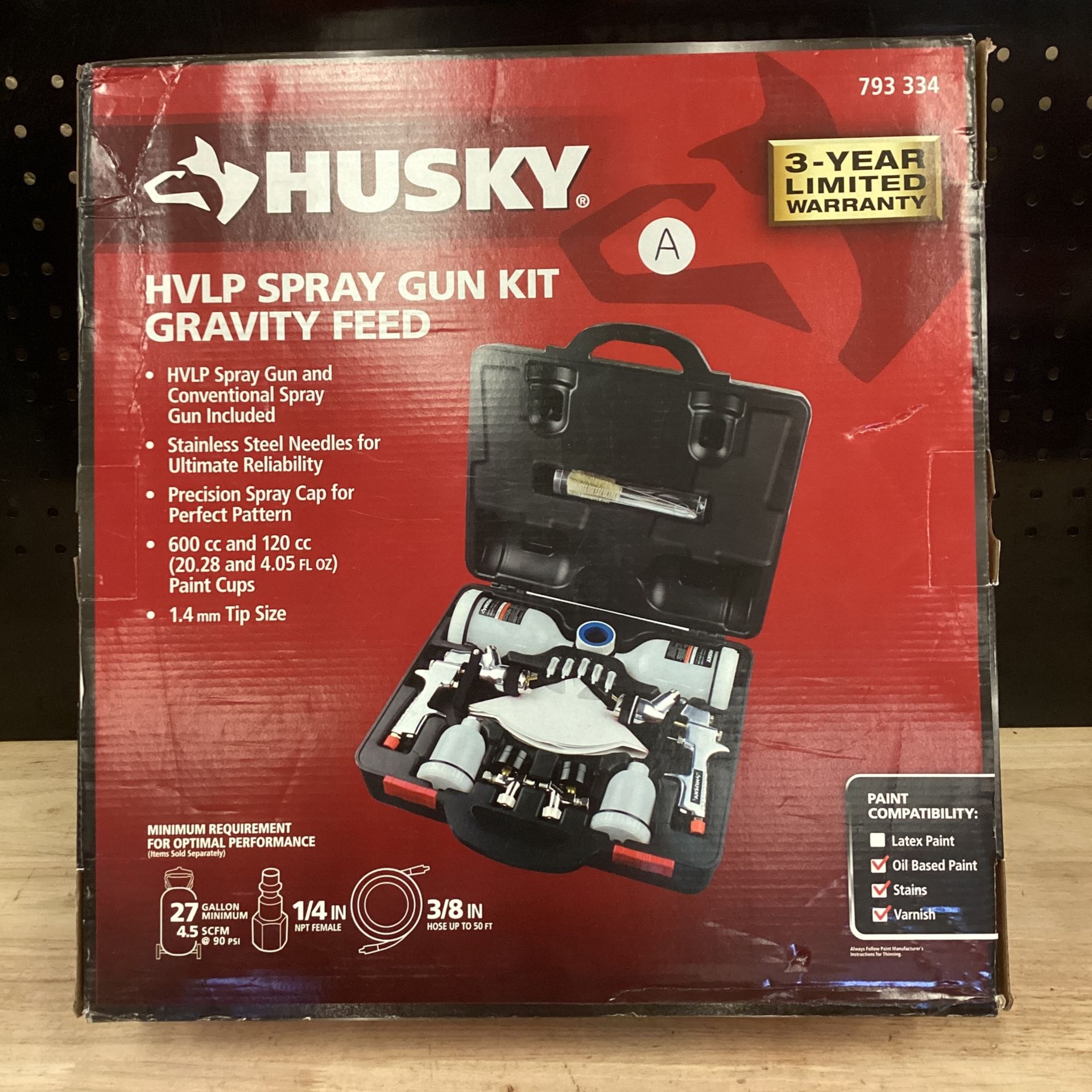 Husky HVLP and Standard Gravity Feed Spray Gun Kit