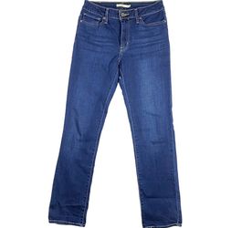 Levis 712 Slim Jeans Womens 27x30 Stretch Mid Rise Dark Blue Denim Pants Regular