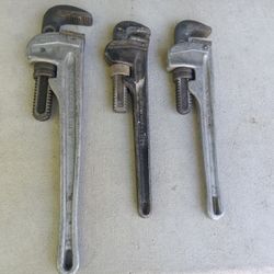 Rigid Tool Co 3 Adjustable Pipe Wrenches Aluminum