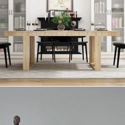 Modern Dining table w/ 6 wishbone dining chairs