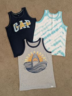 3 Gap Kids Boys Size M (8-9) Graphic Tank Tops~New~Price Includes All 3 Shirts