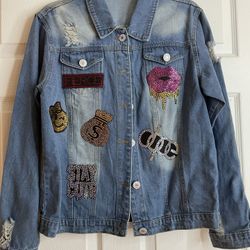 Stay Cute Patchy Jean Jacket 