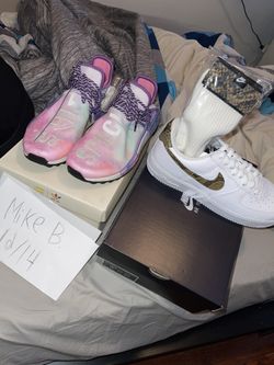 Adidas NMD “Pink glow” size 10 and Air Force One “Ivory Snake” size 10.5