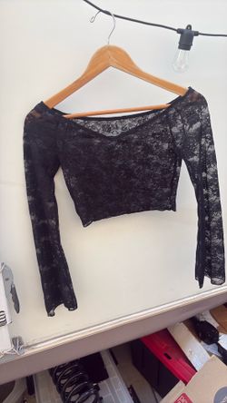 Black flowered see-through top