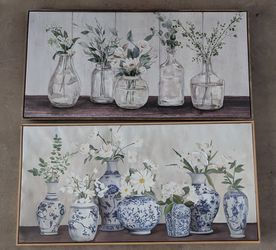 Two rustic rectangle art decor pictures