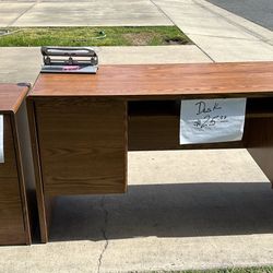 Desk And File Cabinet 