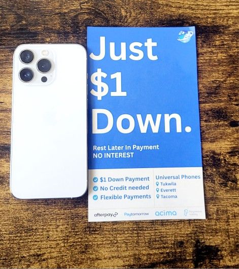 Apple Iphone 13 PRO 128GB Unlocked FREE Smartwach/ Headphones. Pay $1 Today Rest in payments. NO CREDIT NEEDED FINANCING