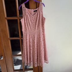 Women’s blush floral lace dress