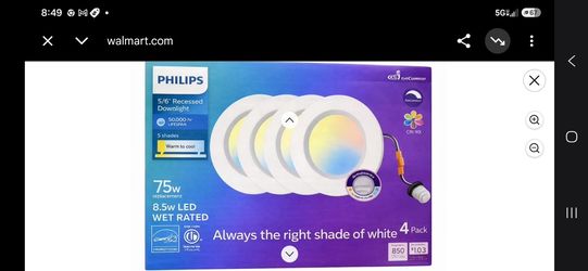 Philips 5/6" LED Recessed Downlight 4-Pack 2 boxes 8 lights