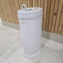 Ubbi Steel Diaper Pail – White | Odor Locking Baby Diaper Trash Can