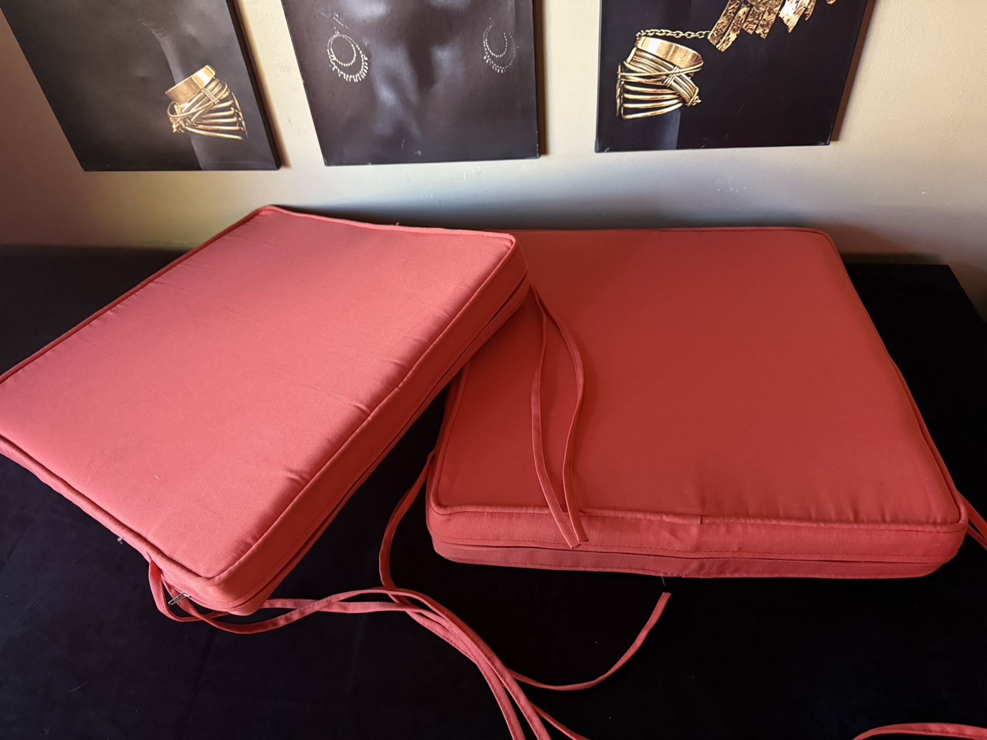 Patio Chair Cushions Waterproof Outdoor Seat Cushions for Patio Furniture Set of 2 with Ties, 19 x 19 Inch