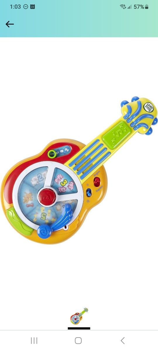LeapFrog Guitar BILINGUAL English/Spanish Learn & Groove Animal Sounds Guitar with FREE XYLOPHONE