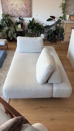 Modern light grey fabric daybed sofa