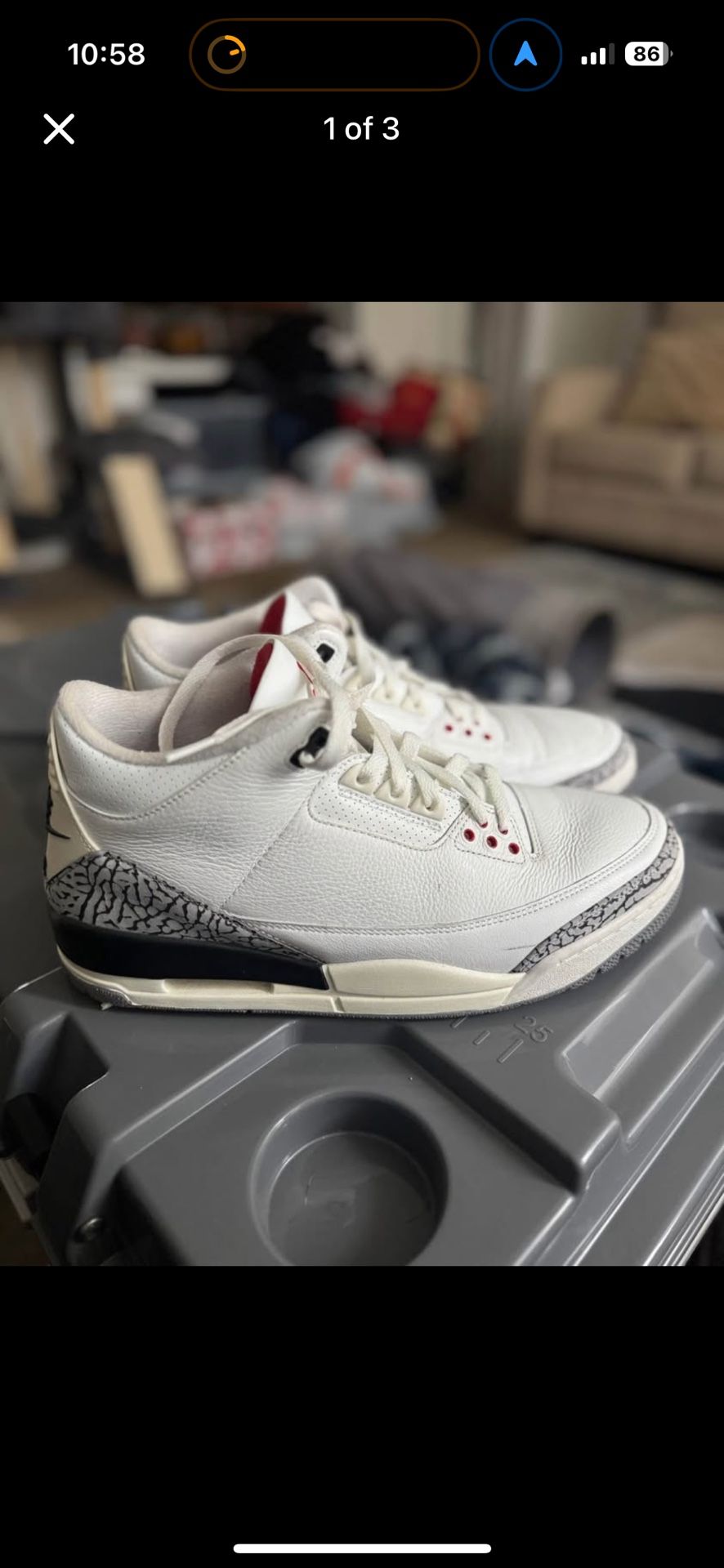 Jordan 3 Retro White Cement Reimagined Size 11 men’s