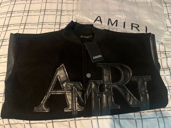 Amiri Black Varsity Bomber Jacket