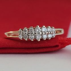 ❤️10k Size 8.5 Beautiful Solid Yellow Gold Genuine Diamond Tiara Ring!/ Anillo de Oro con Diamantes Genuinos! 👌🎁Post Tags: 10k 14k