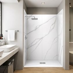 NEW-Calcutta White 60” x 36” Shower Kit