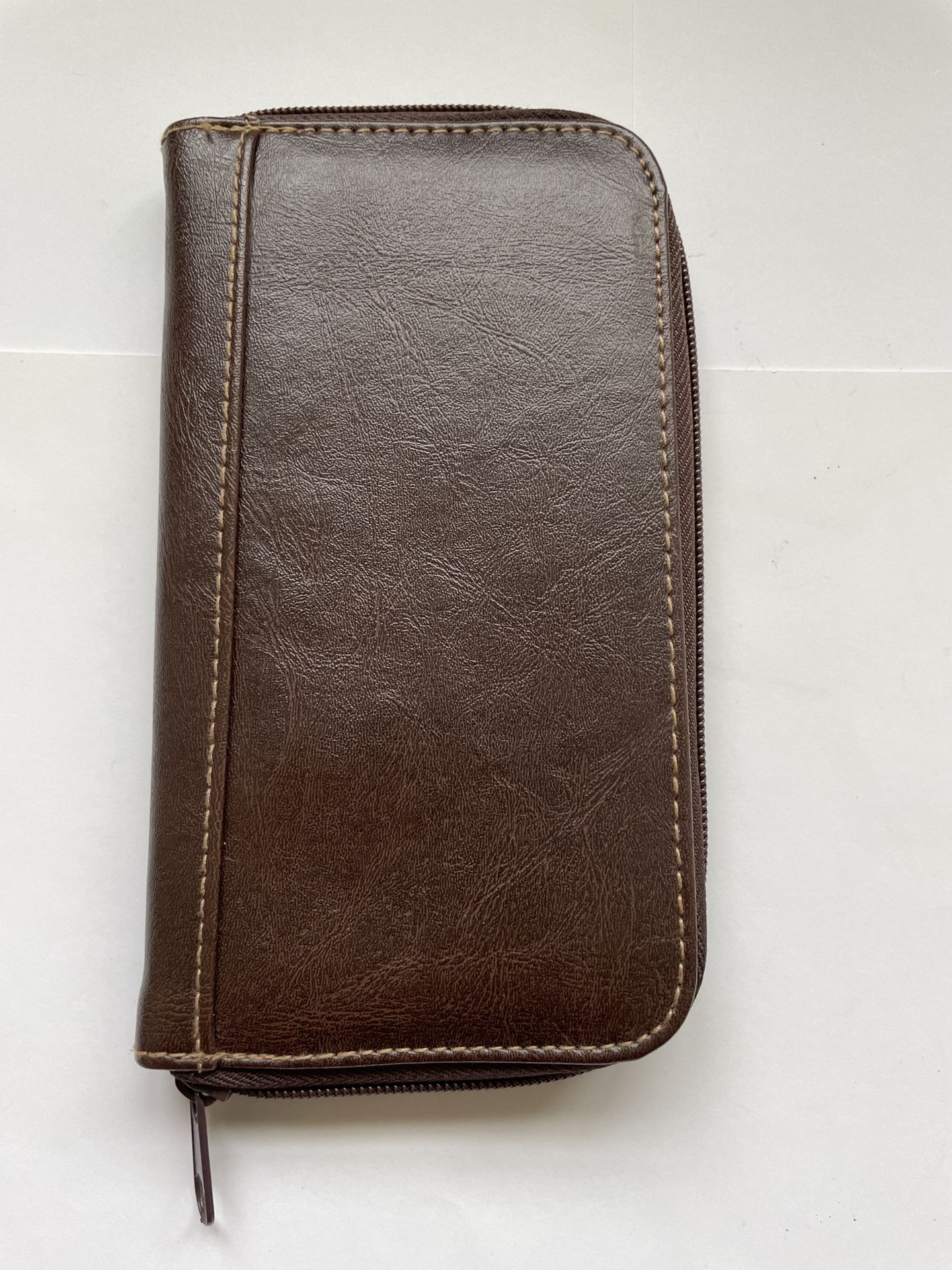 New! Gift! Nice Wallet Purse Brown Zippered Lightweight Credit Cards Check Book Etc