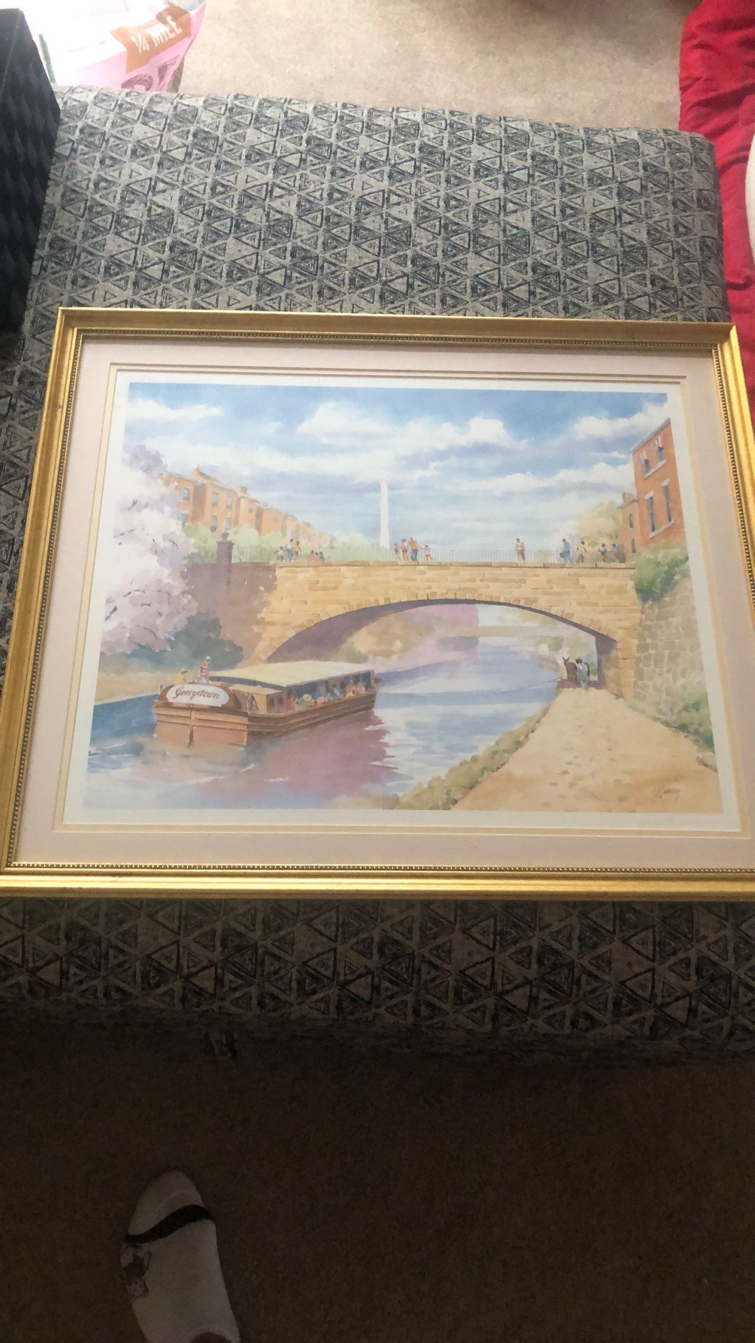 Georgetown Print. Pastels And Gold Frame