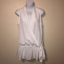 NEW without tags Michael Kors size medium silk like front cross sleeveless top with a tie waist
